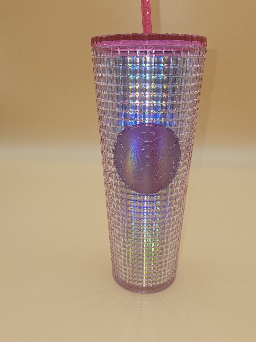 Starbucks Pink Iridescent Studded Tumbler with Straw
